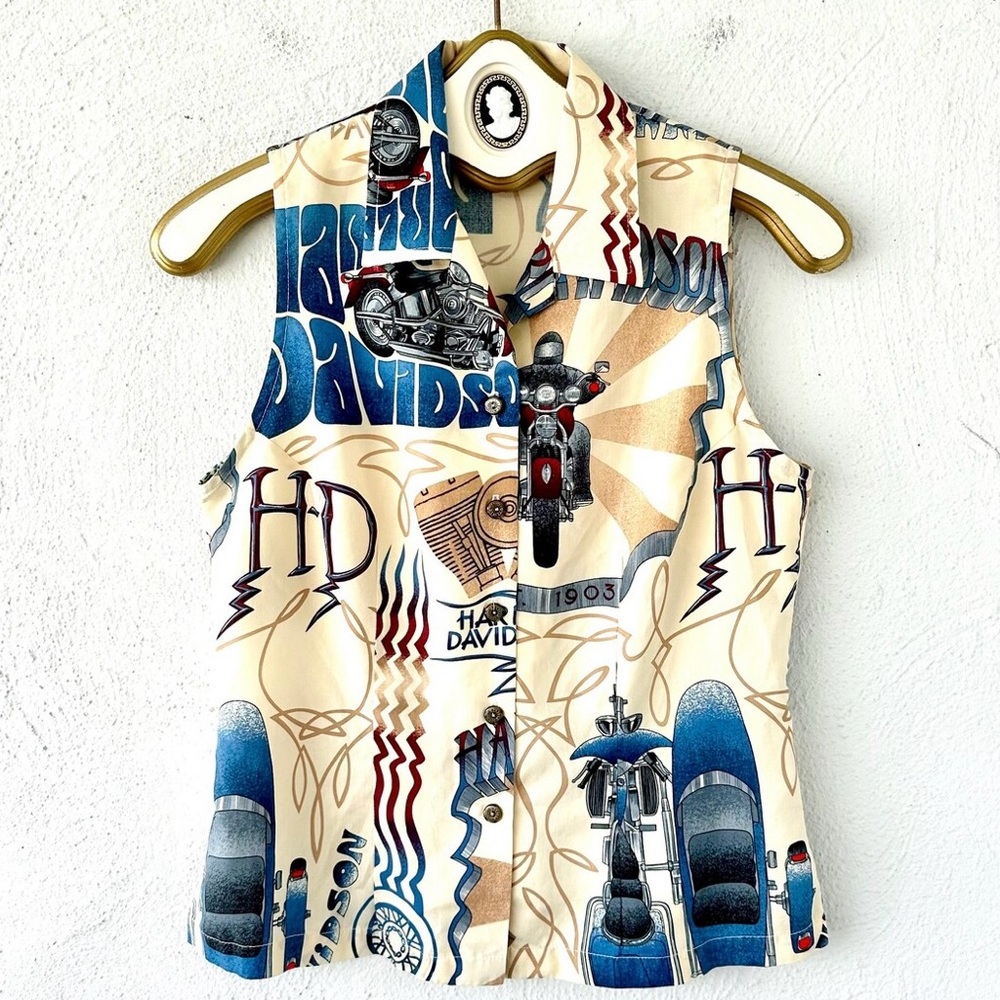 Vintage Harley Davidson Motorcycle Shirt Tori Richard Hawaii Tank y2k 90s Top
